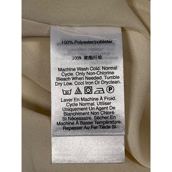 DKNY Women Blouse Top Size Medium M Cream Layer Long Batwing Sleeves Scoop New - Picture 9 of 9